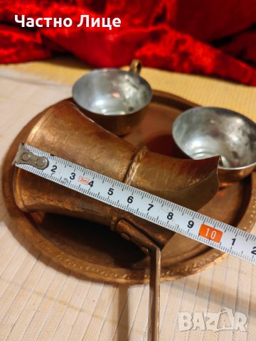 Разкошен Антикварен Меден Соц Комплект за Кафе 70те г на 20 в., снимка 4 - Антикварни и старинни предмети - 42473579