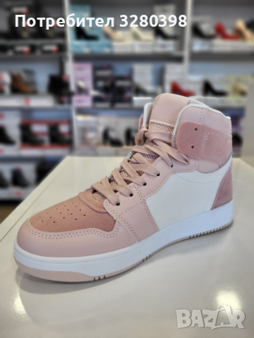 РАЗПРОДАЖБА! -50% за дамски високи кецове в розово и бяло, снимка 2 - Кецове - 44551683