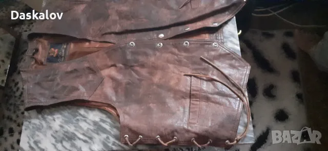 Продавам мъжки кожен елек естествена кожа внос!