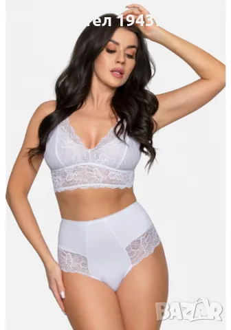 Памучни бикини с висока талия в бял цвят BBL187, снимка 1