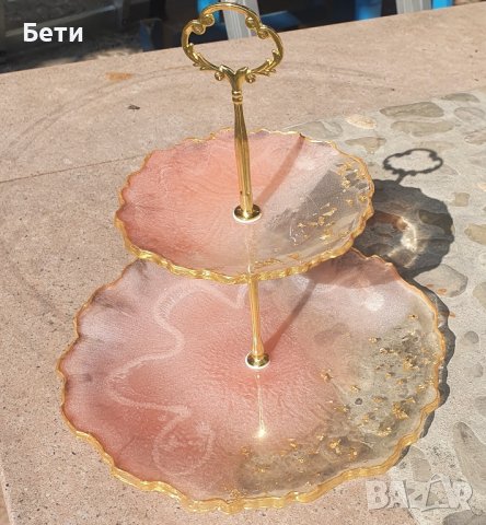 Поднос за сладки на 3 етажа и подложки за чаши, снимка 10 - Прибори за хранене, готвене и сервиране - 34827361