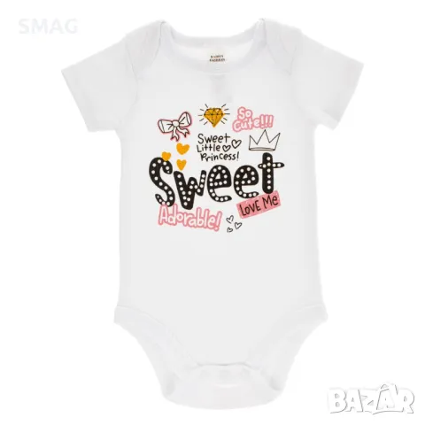Боди памучно бяло с къс ръкав Sweet Little Princess S_1233533