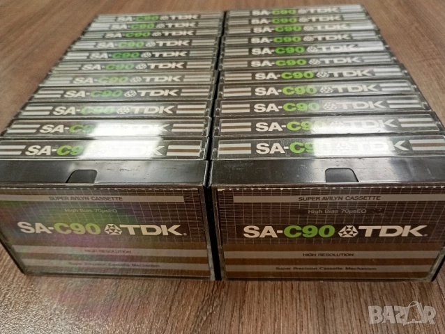Лот от 14 бр TDK SA-C90 хромни аудиокасети с Албуми и хитове от 80те години