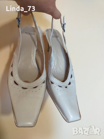 Дам.обувки/сандали-"MINOZZI-.MILANO"/ест.кожа/,№39 -цвят-екрю. Закупени от Италия., снимка 3 - Дамски обувки на ток - 29420254