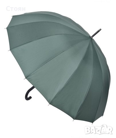 Чадър за дъжд бастун автоматичен тъмно зелен 93,5 см, снимка 3 - Други - 42877658