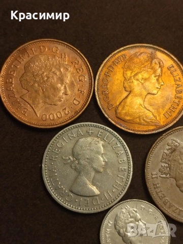 Монети Елизабет , снимка 6 - Нумизматика и бонистика - 51883944
