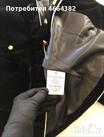 Черен блейзер от велур Christian Dior, снимка 2 - Сака - 52587587