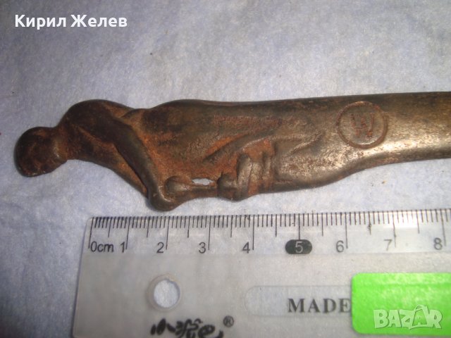 W ВУЛКАНЪ ВАРНА Стар ФИГУРАЛЕН НОЖ за ПИСМА от ЦАРСКО ВРЕМЕ Фабрика ВУЛКАН Легирана СТОМАНА 30162 , снимка 13 - Антикварни и старинни предмети - 37983665