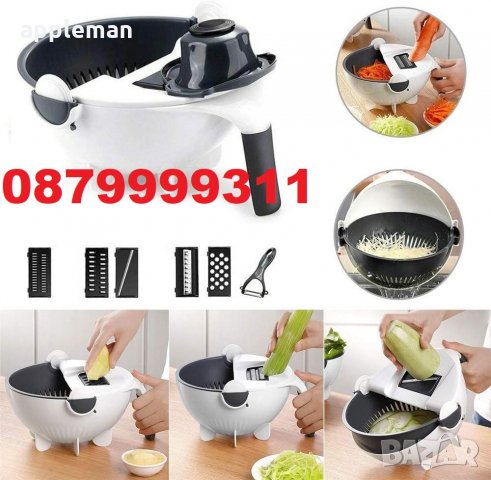 Резачка за зеленчуци и ренде + аксесоари 9 в 1 SORTEX чопър тв чопар, снимка 3 - Аксесоари за кухня - 31723898