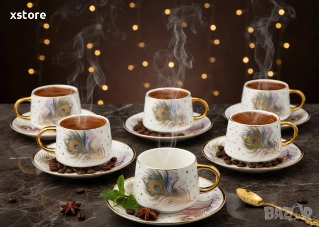 Луксозен порцеланов сервиз + 2в1 блендер и мелничка Cheffinger - Ексклузивен комплект 3 в 1, снимка 4 - Блендери - 52383354