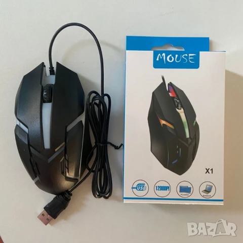 Геймърска мишка 1TECH X1, RGB, Оптична, Черен, снимка 7 - Клавиатури и мишки - 50983309