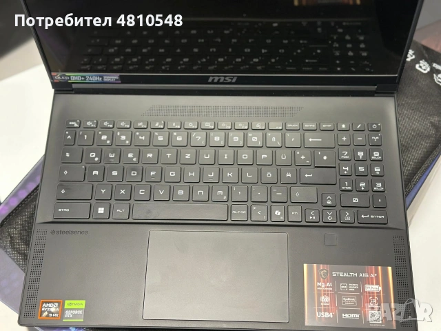 MSI Stealth A16 AI+, снимка 8 - Лаптопи за игри - 54339453