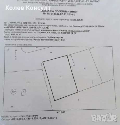 Парцел УПИ в гр. Царево