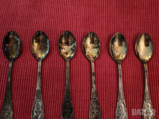 Винтидж посребрени лъжички за чай, СССР. , снимка 6 - Антикварни и старинни предмети - 49750231