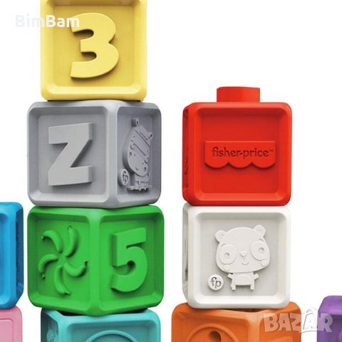 Образователни меки кубчета с релефни форми - 10бр. Fisher Price, снимка 2 - Образователни игри - 40249184