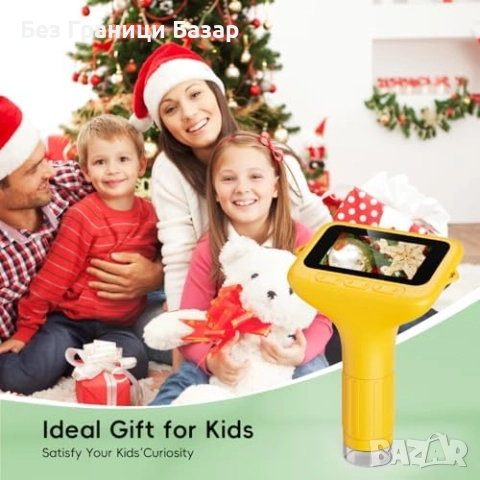 Нов Портативен микроскоп за деца 1080P, USB, STEM играчка 5+ идеален подарък, снимка 4 - Образователни игри - 51688738