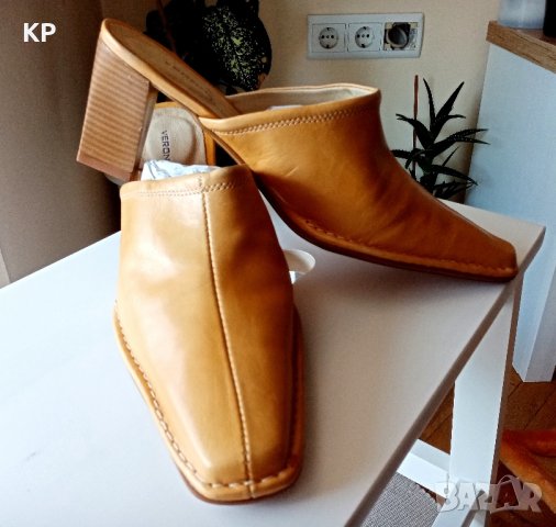 Чисто нови кожени чехли VERONELLA 38 номер , снимка 3 - Чехли - 42024941