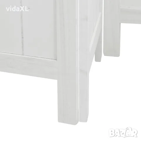 vidaXL Разделител за стая, 5 панела, бял, дърво пауловния масив, снимка 7 - Паравани - 56147362
