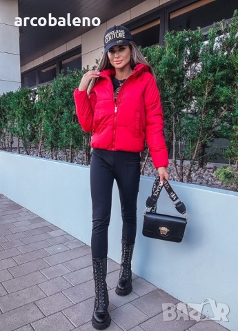 Дамско късо удобно яке с качулка , снимка 4 - Якета - 51783408