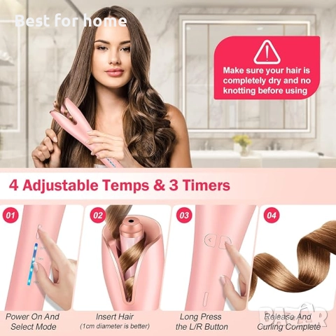 Автоматична маша за коса, за къдрене Beach Waves с йонен барабан, снимка 4 - Други - 52801243