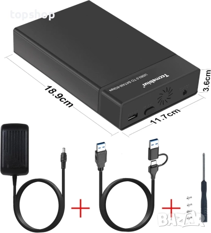 НОВА, ПРОВЕРЕНА Докинг станция за външен твърд диск Tccmebius, до 10TB, UASP, TCC-S8, снимка 8 - Твърди дискове - 51636355