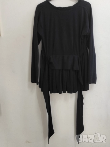 Страхотна винтидж туника Yves Saint Laurent Rive Gauche в тъмносин цвят. Размер: M, снимка 7 - Блузи с дълъг ръкав и пуловери - 51618580