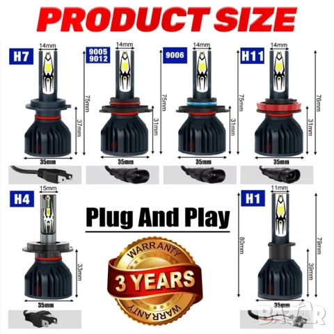 2 броя LED крушки Dualvision H7 Canbus, снимка 13 - Аксесоари и консумативи - 52603794