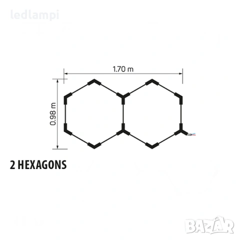 LED Система HEXAGON 2 77W 7700Lum, снимка 2 - Лед осветление - 54269571