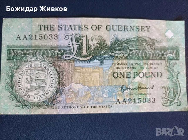 1паунд остров Гърнси 1991г