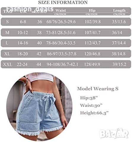 Нови Дънкови летни къси панталони с протрит подгъв за жени размер С , снимка 5 - Къси панталони и бермуди - 40708092
