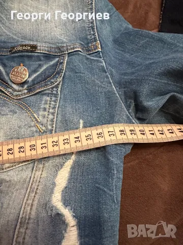 Уникално, късо, дънково яке, снимка 9 - Якета - 49518592