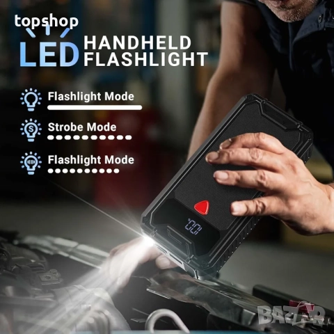 Чисто нов, в целофан, джъмп стартер Zcyge с голям 26800mAh капацитет за Дизел / Бензин  ..., снимка 2 - Аксесоари и консумативи - 51702455