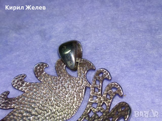 РАЗКОШЕН СРЕБЪРЕН МЕДАЛЬОН РОДИРАНО СРЕБРО 925 АЖУРНА РЪЧНА МАЙСТОРСКА АРТ ИЗРАБОТКА ГОЛЯМ 41224, снимка 5 - Колиета, медальони, синджири - 42844188