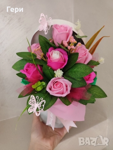 Пана и аранжировки със сапунени цветя , снимка 17 - Изкуствени цветя - 38335630