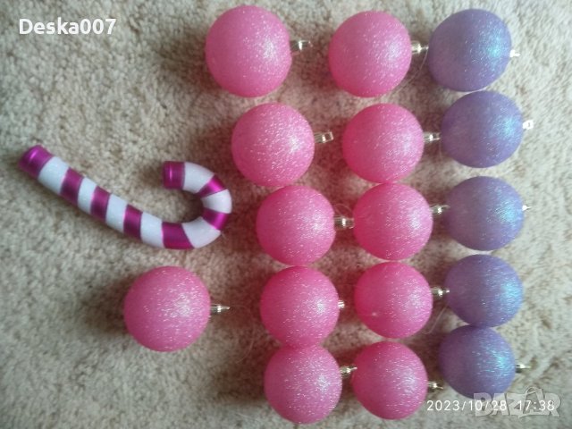 Розови лилави Сребърни топки, снимка 3 - Декорация за дома - 42757968