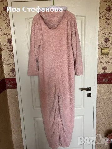Домашен нов розов много мек ,уютен   ,удобен гащеризон pink bear пухен пухенка или за спане сън, снимка 2 - Нощници - 47303713