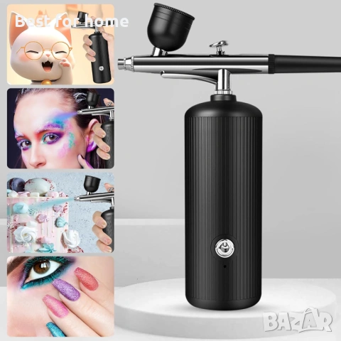 Комплект аерограф с компресор - акумулаторен преносим комплект аерограф с високо налягане, снимка 7 - Други - 54158422