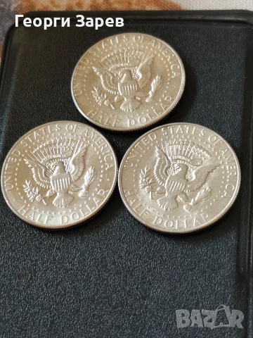 1/2 долар 1967,68 и 69 год,"Президент Кенеди" сребро, тегло 34.50 гр, проба 400/1000, снимка 4 - Нумизматика и бонистика - 54199548