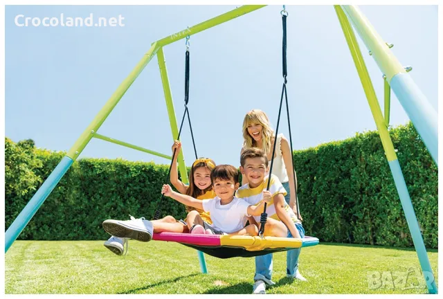 Детска люлка „гнездо“ Intex, 203 х 254 х 211 см, стоманена конструкция, син и зелен, снимка 2 - Градински мебели, декорация  - 50085166