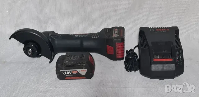 Акумулаторен ъглошлайф Bosch Professional GWS 18-125 V-LI с 2 батерии+зарядно