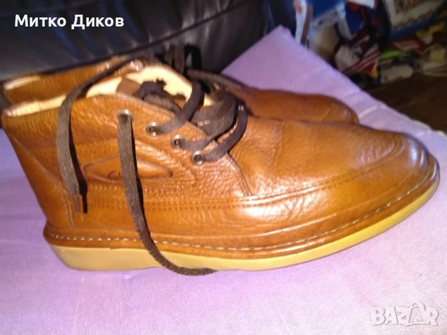Мъжки маркови обувки боти естествена кожа Clarks стелка 275мм реален размер №43, снимка 6 - Мъжки боти - 51080377