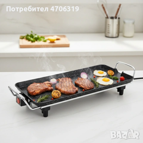 Електрически грил Lexical LBQ-2591c.Незалепващо гранитно покритие-Бързо и лесно готвене без усложнен, снимка 2 - Скари - 53076330