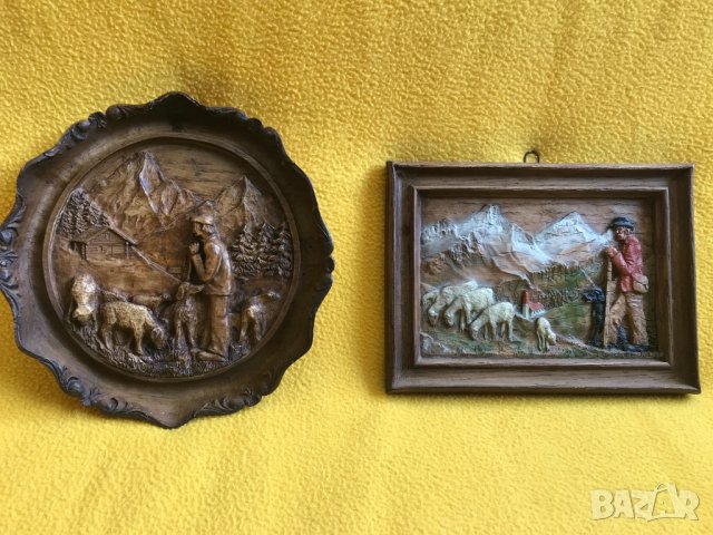 2бр винтидж декорация за стена резин Sic France овчар моряк спалня, снимка 14 - Пана - 40655431