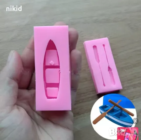 Лодка Кану Каяк с гребла силиконов молд декорация украса фондан торта мъфини и др, снимка 2 - Форми - 18809557