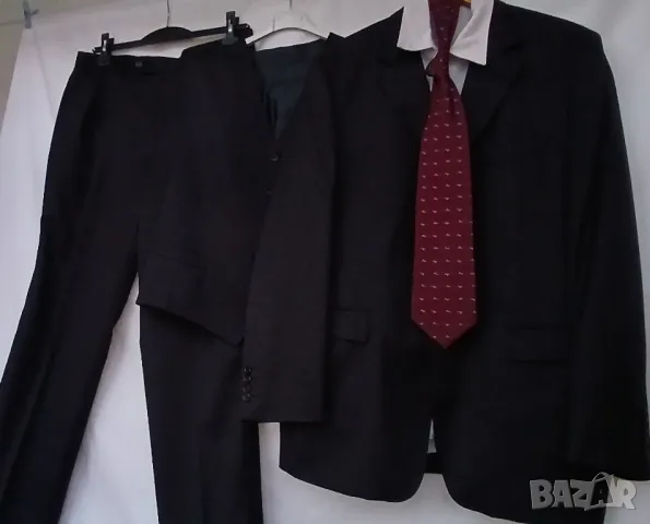 Мъжки луксозен черен костюм състоящ се от три части, сако, жилетка и панталон., снимка 9 - Костюми - 50087415