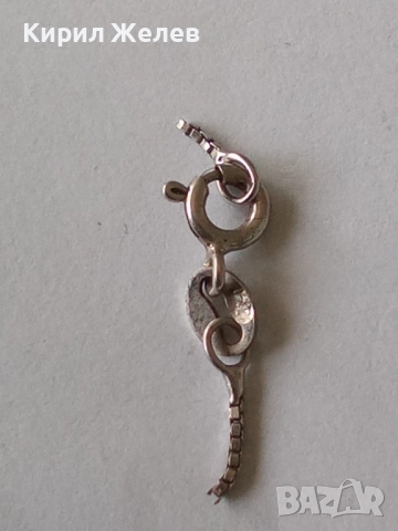 Сребърна карабинка закопчалка 35517, снимка 4 - Колиета, медальони, синджири - 52243335