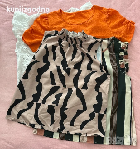 Сет дамски нови блузи с къс ръкав 4 броя риза