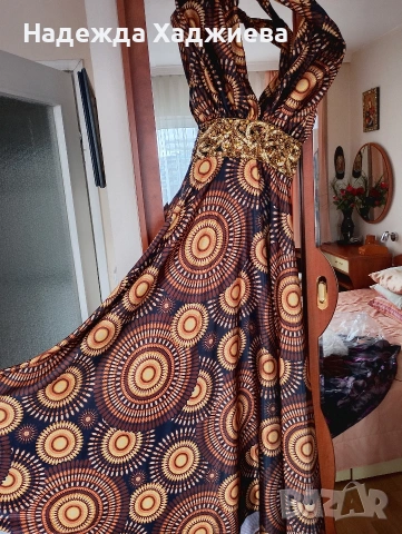 Официална дълга рокля от вискоза, снимка 2 - Рокли - 54111411