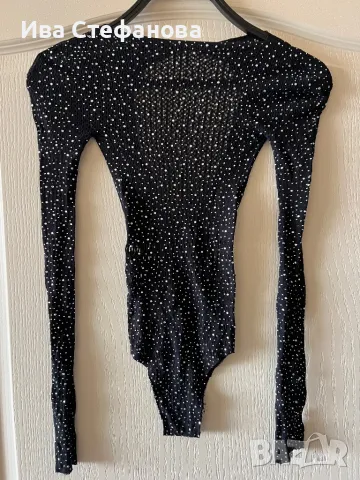 Уникално ново парти официално черно еластично секси боди универсален размер камъни цирконий блестящо, снимка 4 - Корсети, бюстиета, топове - 49329278