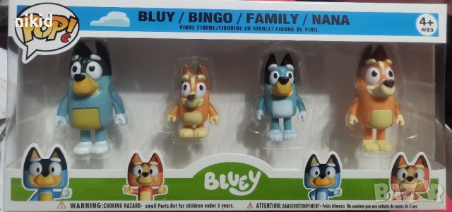 4 бр Блуи и Бинго Bluey and Bingo Чили и Бандит пластмасови фигурки играчки за игра и украса торта